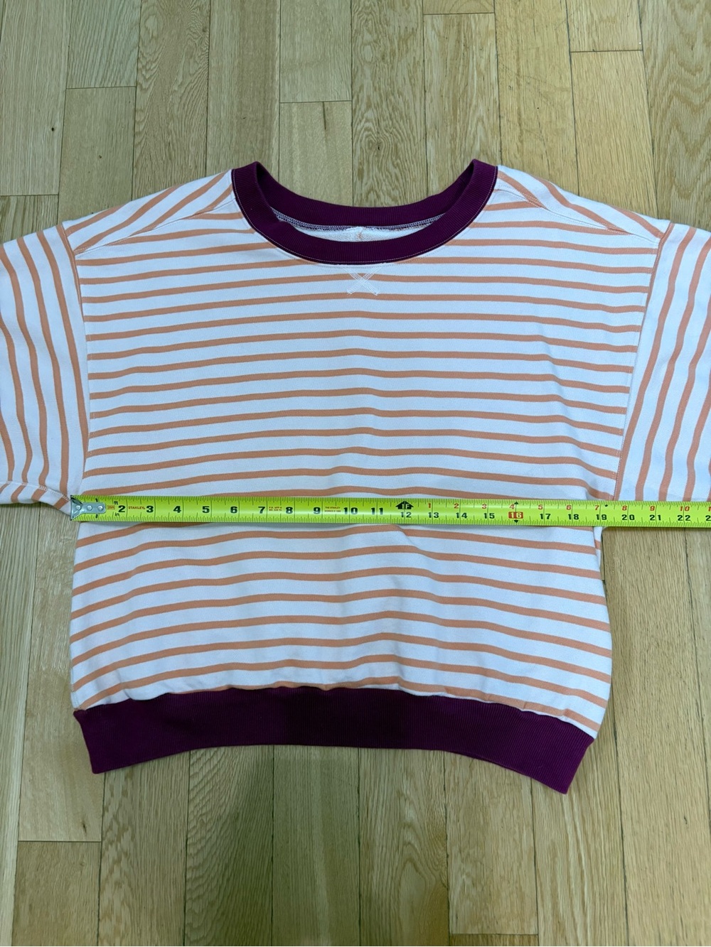 Pilcro Anthropologie Striped Pullover Sweatshirt Medium Slouchy Boho Casual - Picture 5 of 9